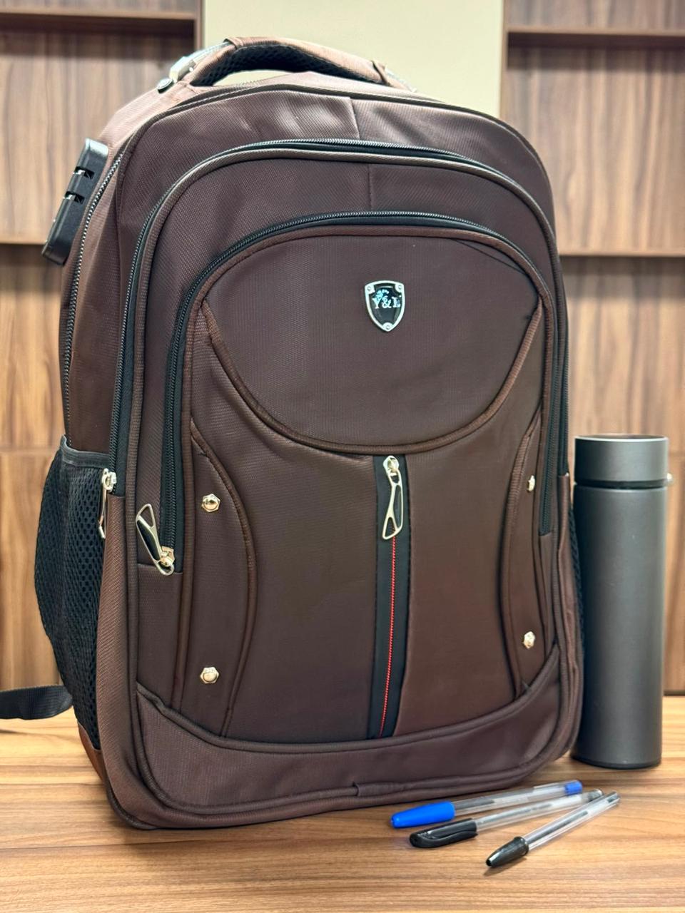 MOCHILA CANDADO YL COLOR CAFE