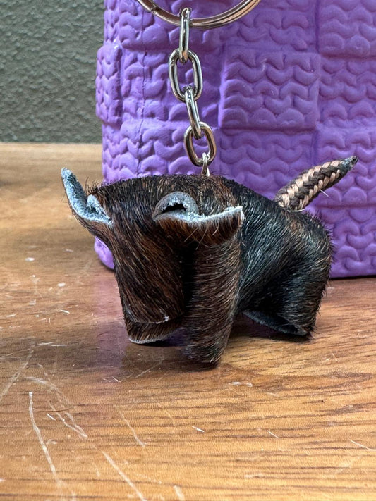 LLAVERO DE PELO FIGURA DE TORO COLOR SURTIDO