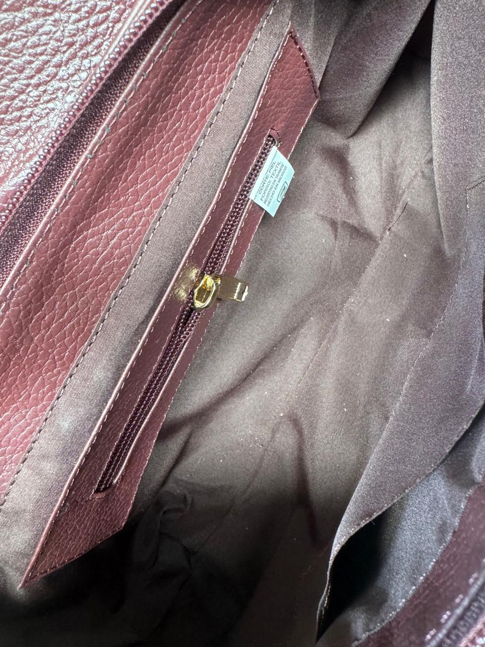 BOLSO 100% PIEL IRAK COLOR VINO