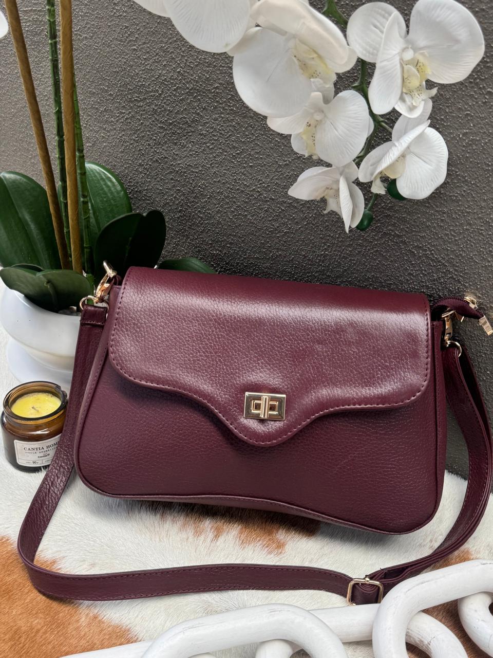 BOLSO 100% PIEL IRAK COLOR VINO