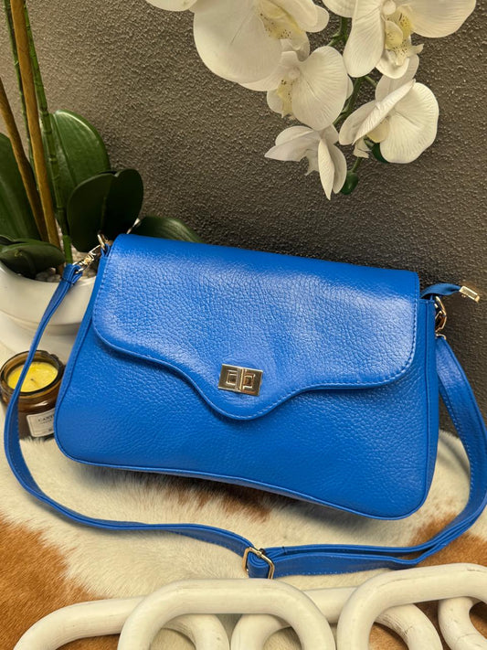 BOLSO 100% PIEL IRAK COLOR COBALTO