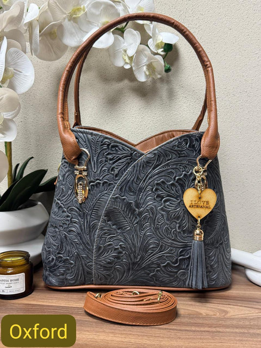 BOLSO FLOR COLOR OXFORD