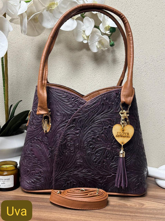 BOLSO FLOR COLOR UVA