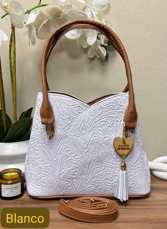 BOLSO FLOR COLOR BLANCO