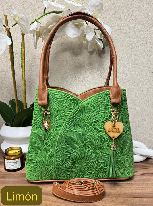 BOLSO FLOR COLOR LIMON