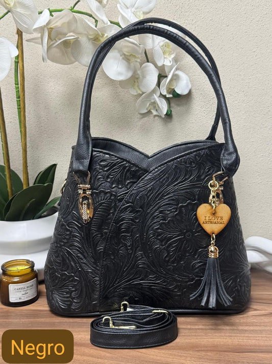 BOLSO FLOR COLOR NEGRO