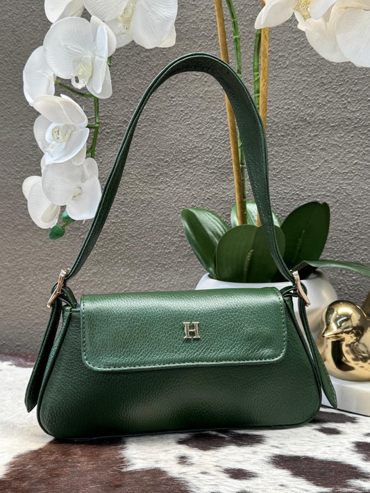 BOLSO 100% PIEL TAILANDIA COLOR VERDE MILITAR
