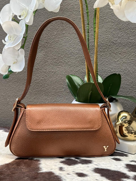 BOLSO 100% PIEL TAILANDIA COLOR MIEL EFECTO