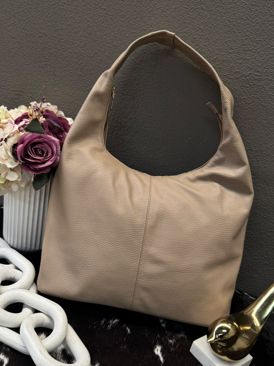 BOLSO 100% PIEL INGLATERRA COLOR BEIGE
