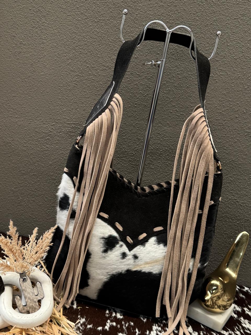 BOLSO SHERIFF PELO COLOR MOSTAZA BARBAS CAFE