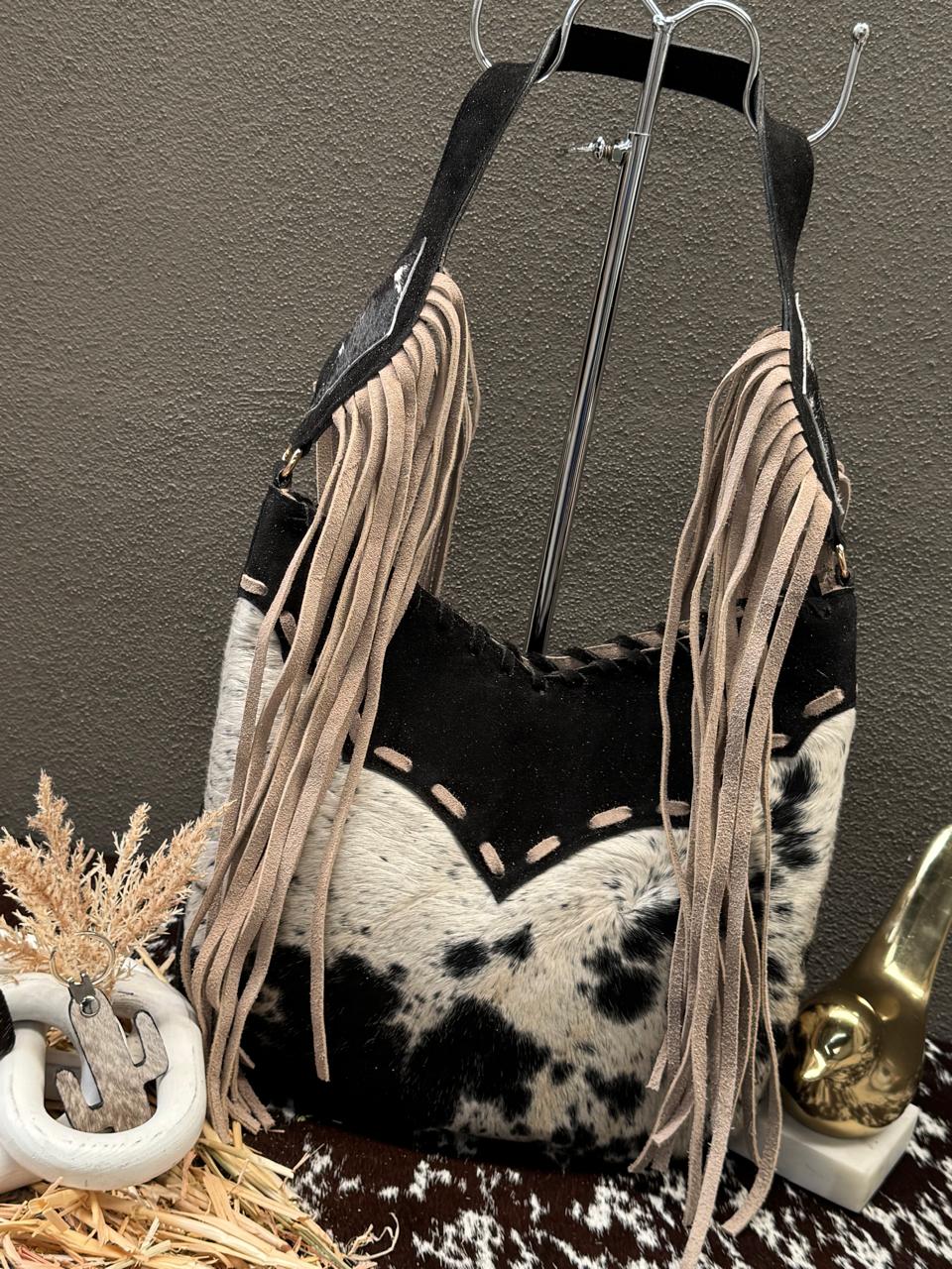 BOLSO SHERIFF PELO COLOR MOSTAZA BARBAS CAFE