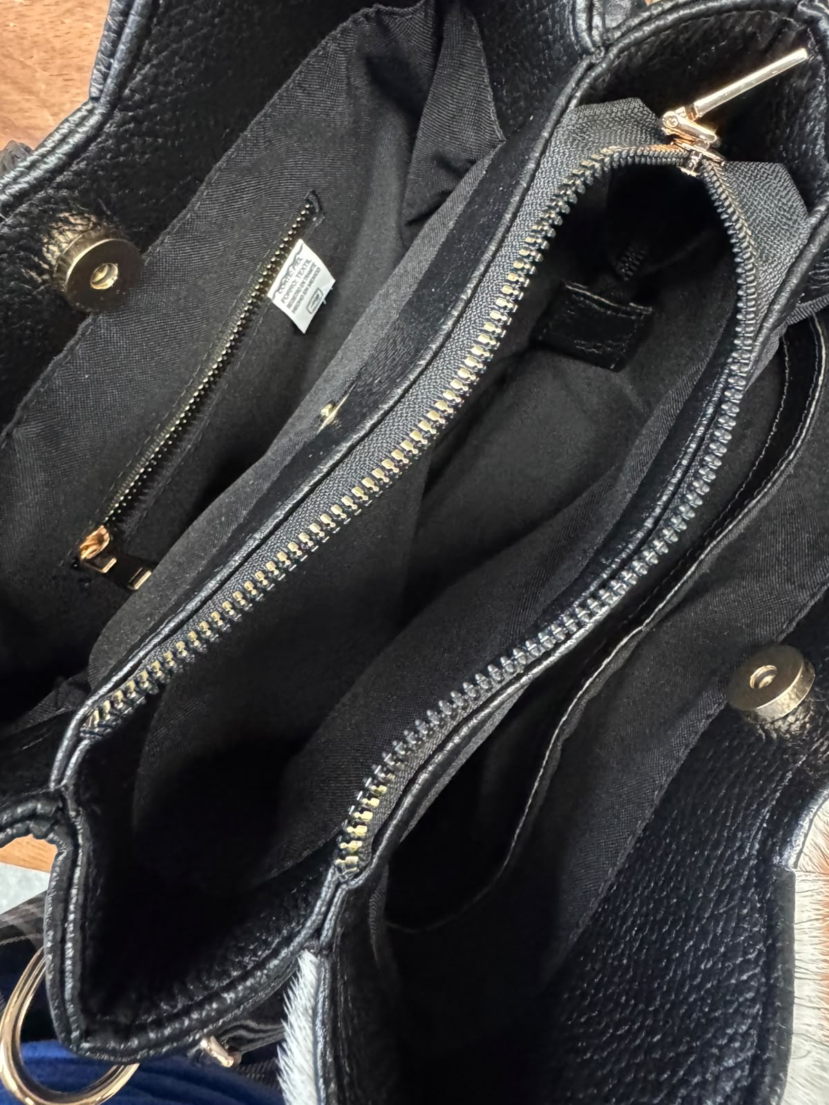 BOLSO LIBERIA 100% PIEL COLOR NEGRO PELO