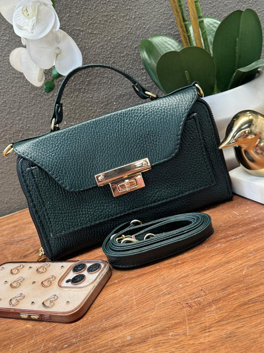CROSSBODY ARANTXA 100% PIEL VERDE MILITAR