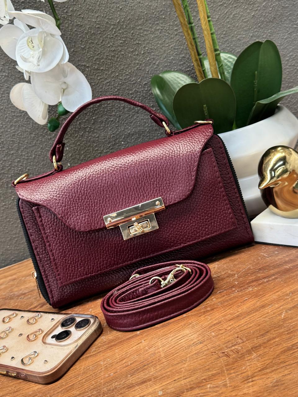 CROSSBODY ARANTXA 100% PIEL VINO