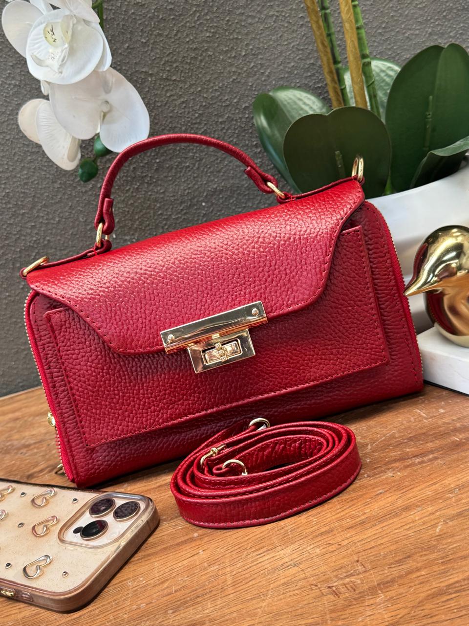 CROSSBODY ARANTXA 100% PIEL ROJO