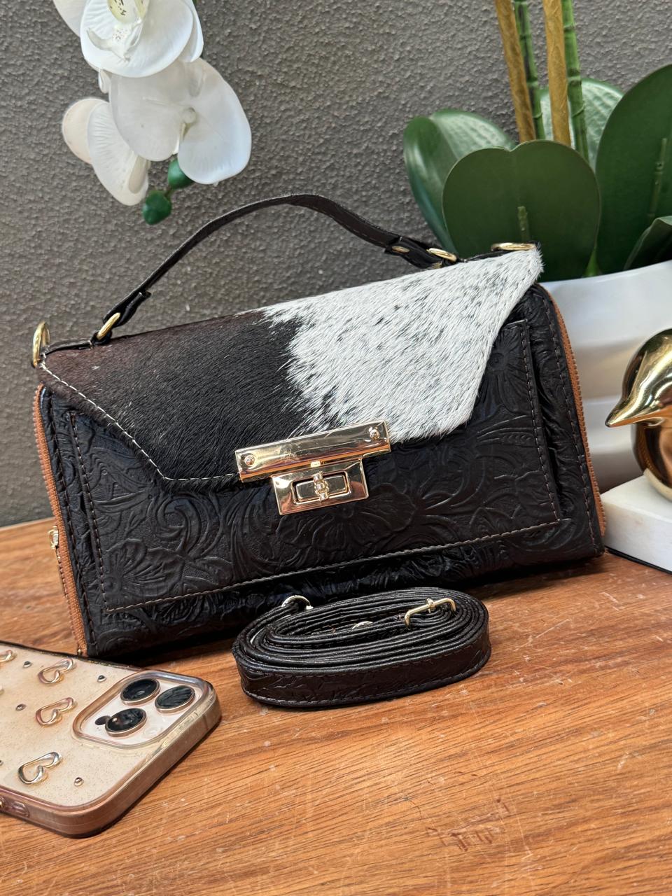 CROSSBODY ARANTXA 100% PIEL PELO CHOCOLATE