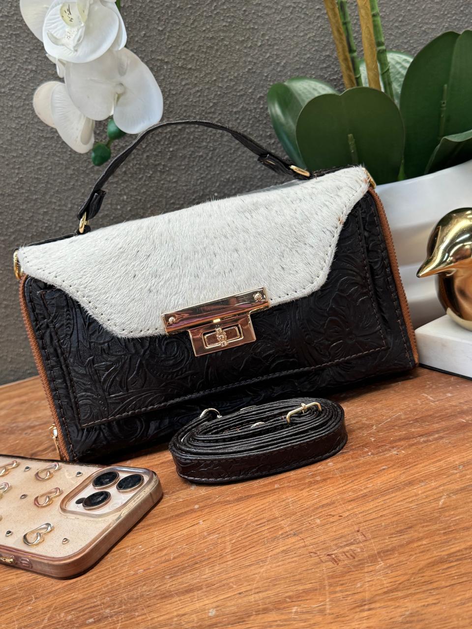 CROSSBODY ARANTXA 100% PIEL PELO CHOCOLATE