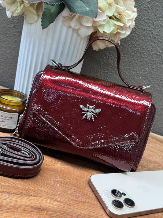 POCKET BAG NOVA VINO CHAROL ARRUGADO H/PLATA