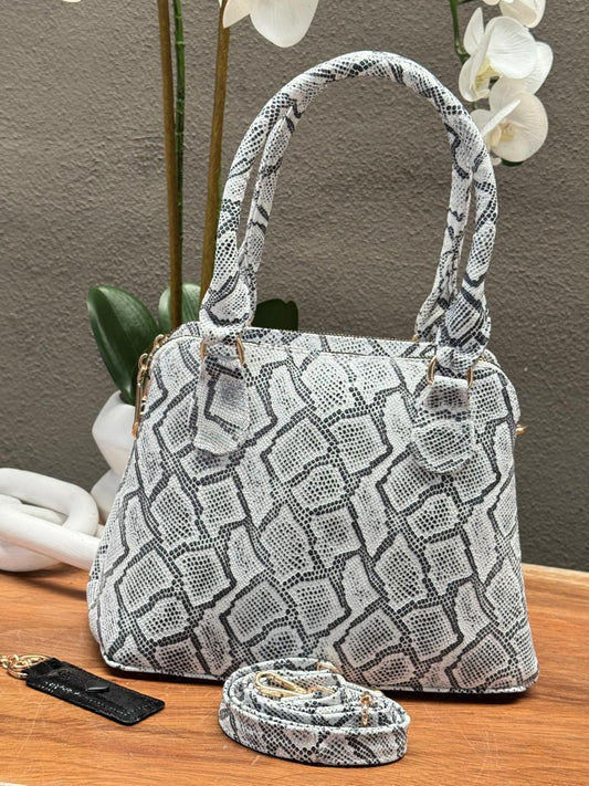 BOLSO 100% PIEL FINLANDIA ANACONDA BLANCO