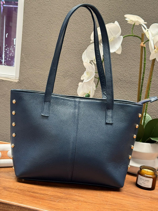 BOLSO 100% PIEL IRLANDA AZUL MARINO