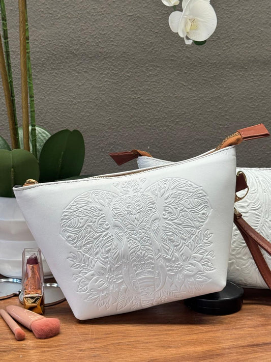 COSMETIQUERA PIEL GANESHA ELEFANTE BLANCO