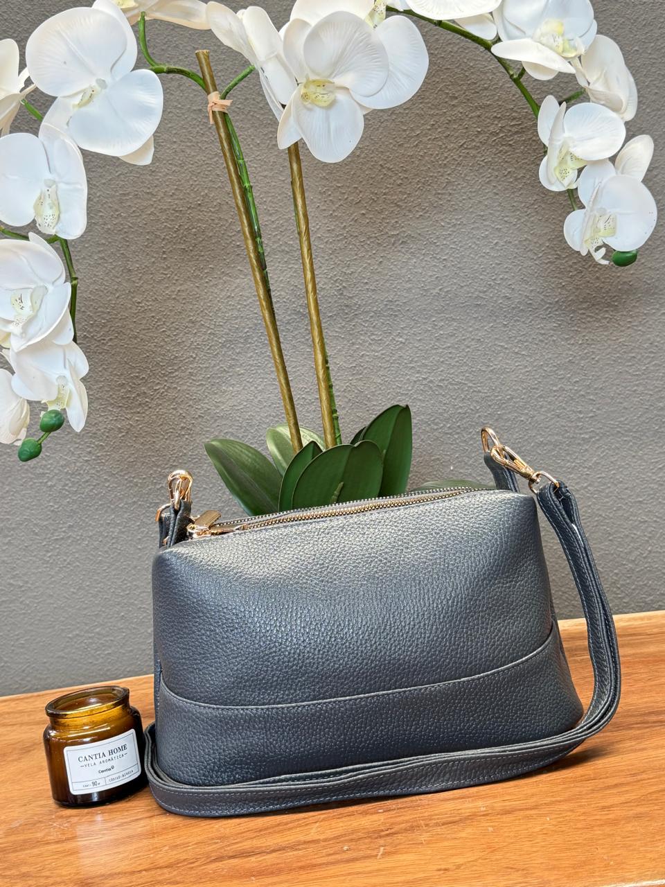 BOLSO 100% PIEL ARABIA GRIS OSCURO