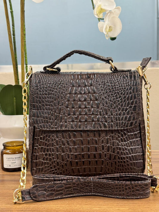 BOLSO 100% PIEL CROACIA COLOR CAFE