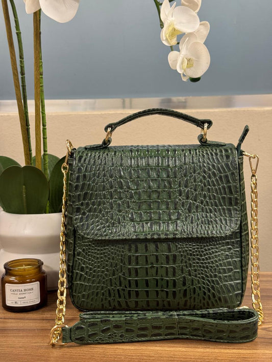 BOLSO 100% PIEL CROACIA COLOR VERDE