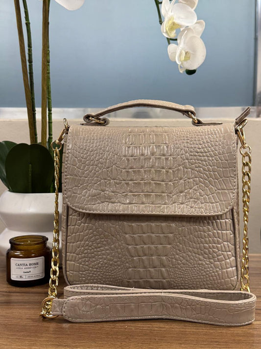 BOLSO 100% PIEL CROACIA COLOR BEIGE