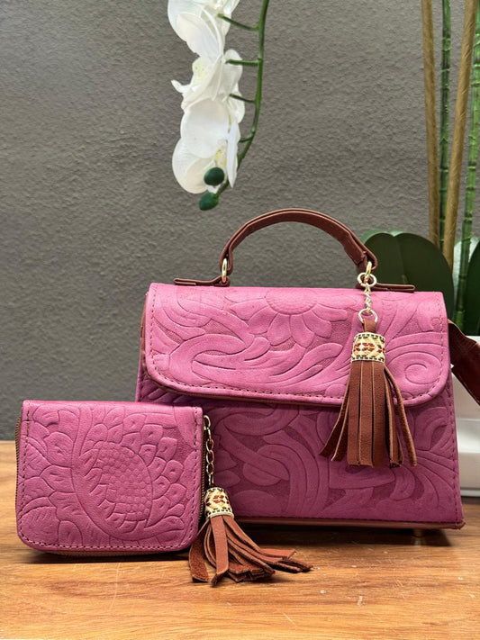 DUO DELIA PIEL GRASO GRABADO PRIMAVERA LAVANDA