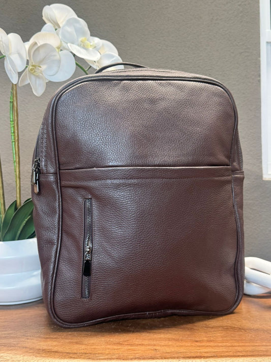 MOCHILA HELIOS DE PIEL COLOR CAFE