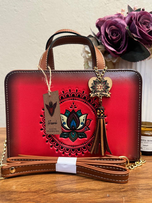 DB CROSSBODY FLOR  DE LOTO ROJO
