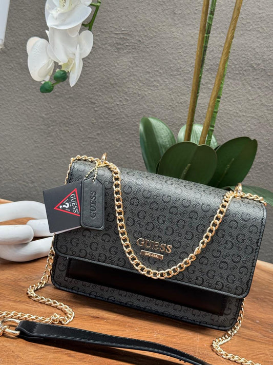 BOLSA CRUZADA CONVERTIBLE BERYLN GUESS NEGRO/GRIS