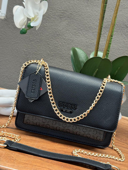 BOLSA CRUZADA CONVERTIBLE BERYLN GUESS NEGRO ESTAMPADO