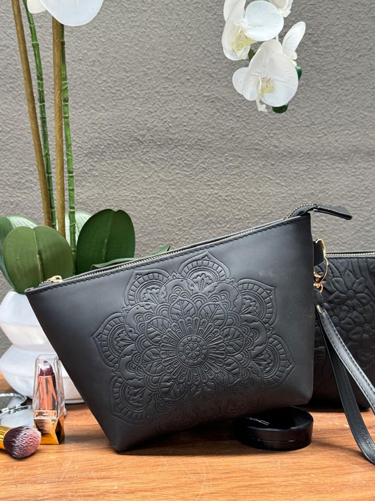 COSMETIQUERA PIEL GANESHA MANDALA NEGRO