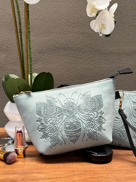 COSMETIQUERA PIEL GANESHA ABEJA GRIS