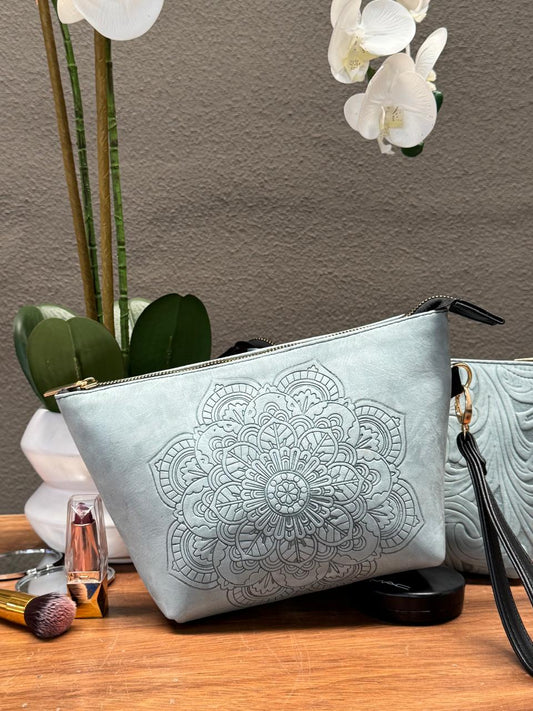 COSMETIQUERA PIEL GANESHA MANDALA GRIS