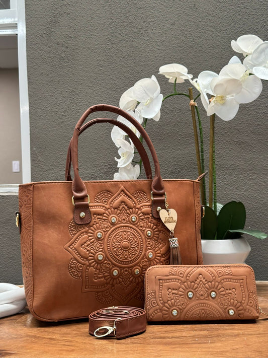 DUO CARTAGENA  MANDALA PIEL GRASO CAMEL