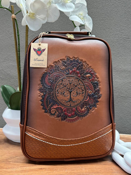 DB MOCHILA VENECIA ARBOL DE LA VIDA CAFE LISO
