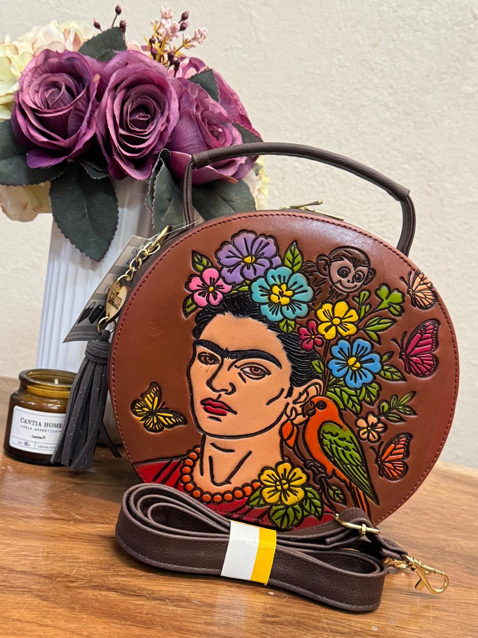CIRCULAR ARTESANAL GRABADO FRIDA CAMEL