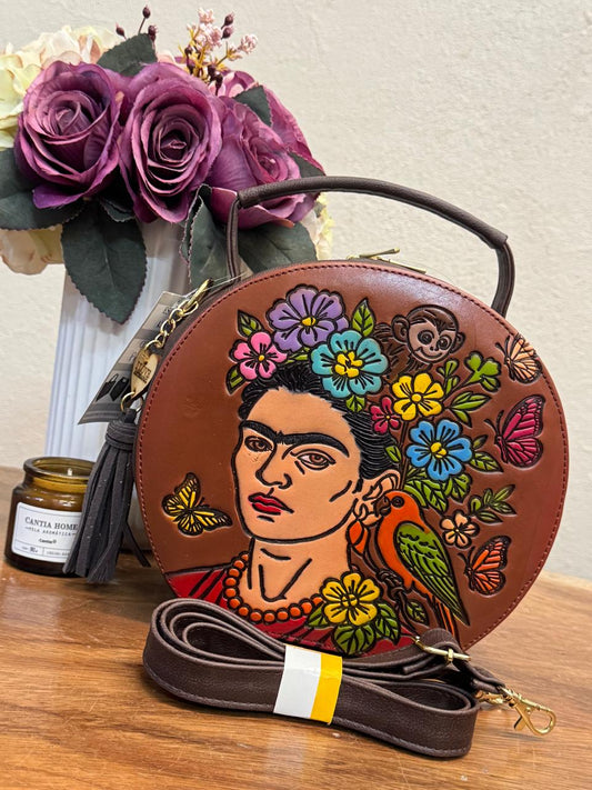 CIRCULAR ARTESANAL GRABADO FRIDA CAMEL