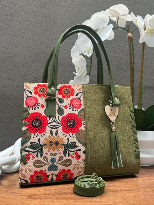 YUTE MODELO TEJIDA NATURAL/VERDE OLIVO