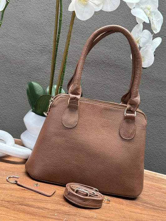 BOLSO 100% PIEL FINLANDIA MIEL CON EFECTO