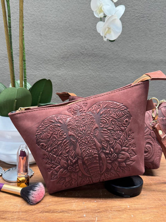 COSMETIQUERA PIEL GANESHA ELEFANTE NUEZ