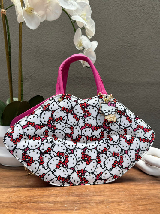 BOLSO BESO PERSONAJE CARA HELLO KITTY ROSA FUCSIA