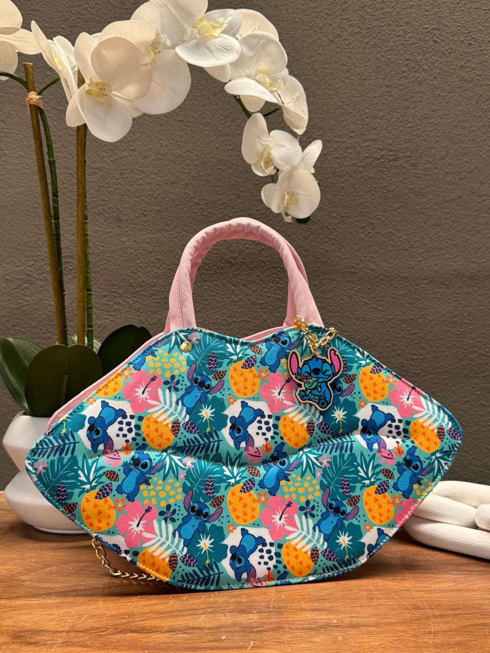 BOLSO BESO PERSONAJE STITCH ROSA PLAYA