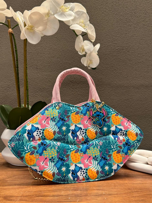 BOLSO BESO PERSONAJE STITCH ROSA PLAYA