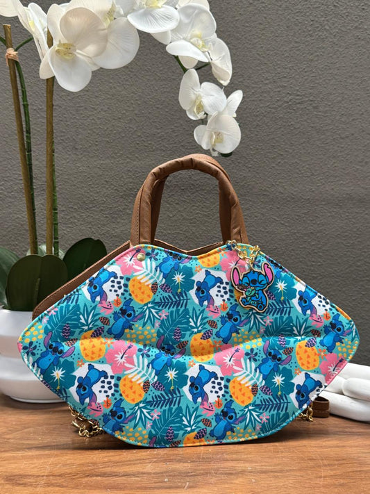 BOLSO BESO PERSONAJE STITCH CAMEL PLAYA