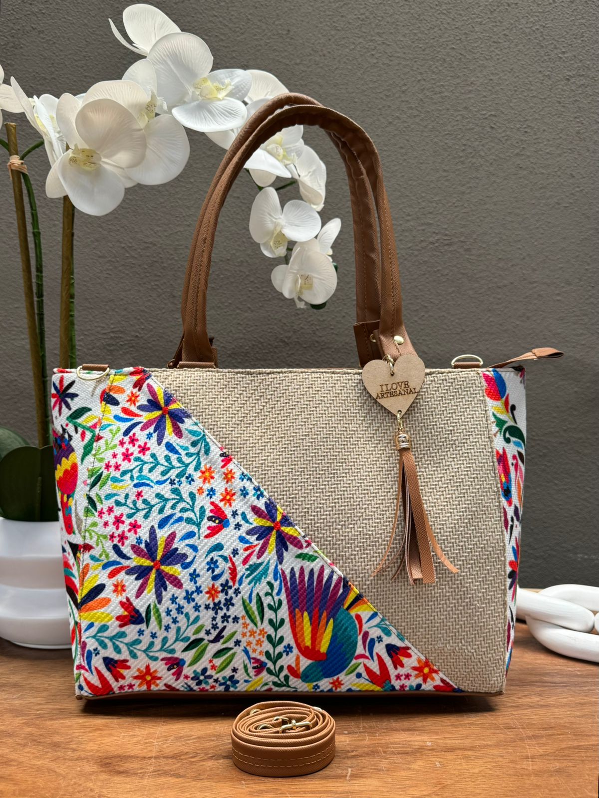 YUTE MODELO DIAGONAL NATURAL/OTOMI BLANCO