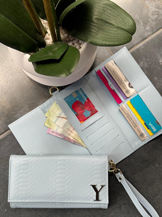 CARTERA MUÑEQUERA VIBORA CELESTE